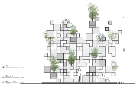 Many Small Cubes installation by Sou Fujimoto