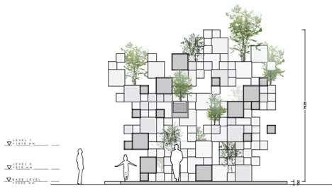 Many Small Cubes installation by Sou Fujimoto