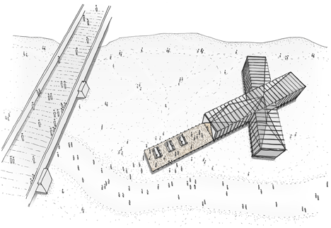 Pop-up restaurant on a frozen lake by OS31