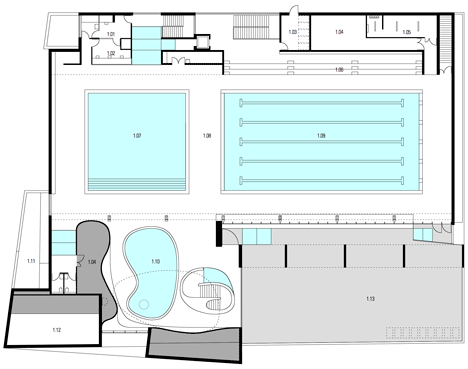 Restructuring and extension of swimming pool in Bagneux by Dominique Coulon et associés