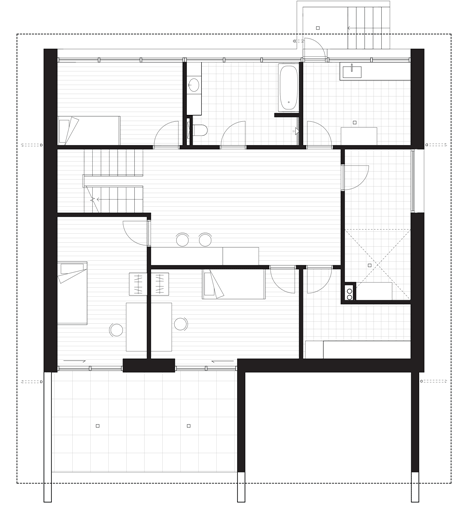 CF Møller's Villa R features a sunken floor for the clients' children