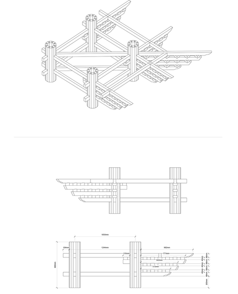 Japanese wooden temple at Dorich House Museum by Kingston University students
