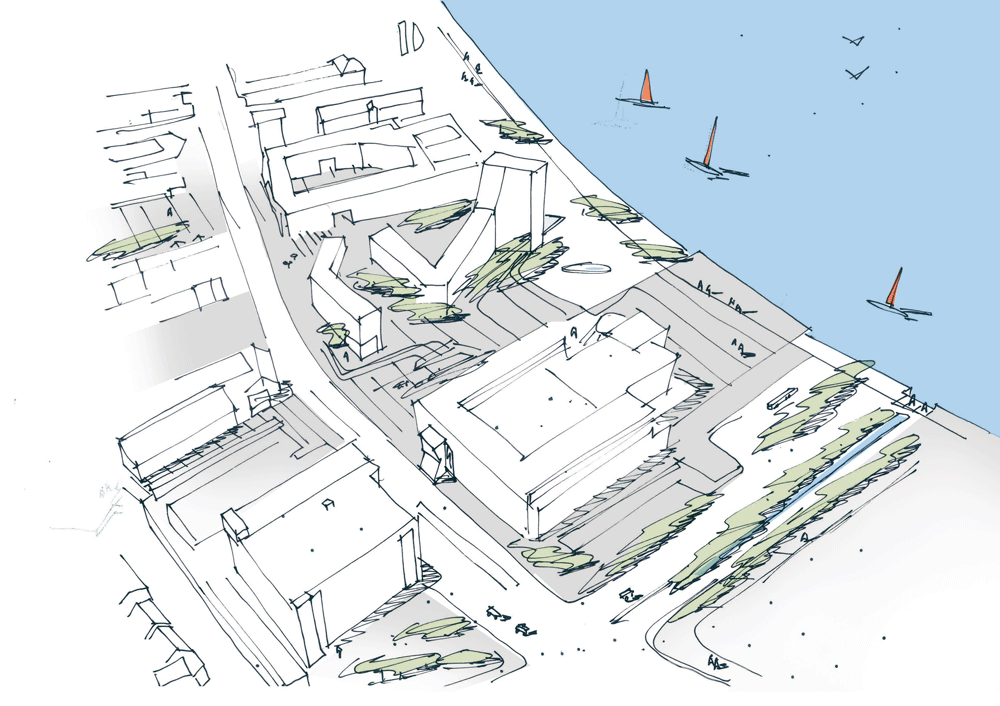 Promenade and landscaping for Aalborg waterfront by CF Møller