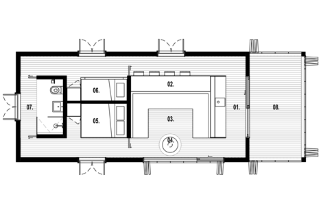 Moonlight Cabin by Jackson Clements Burrows Architects