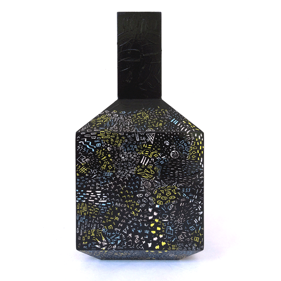Black etched vases by Italy Ohaly