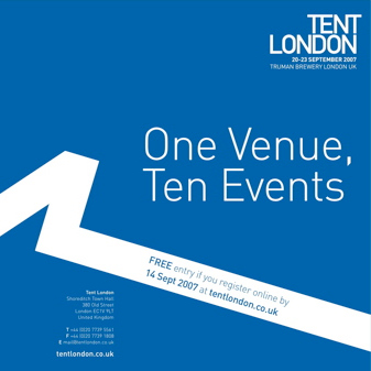 Register now for free entry to Tent London