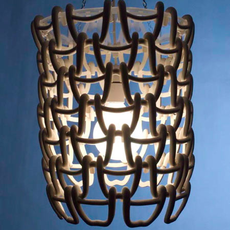 Slip-cast link light by Sarah Moucher