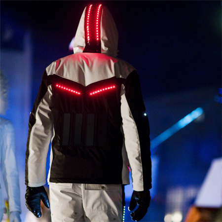 Ski suits with solar-powered lights by Willy Bogner