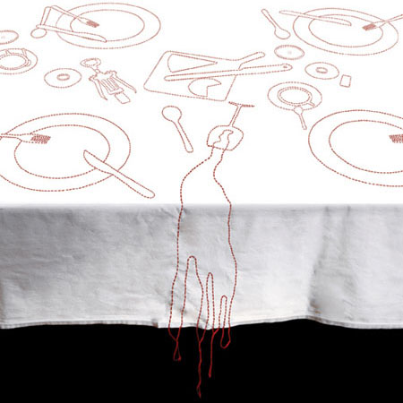 Messy tablecloth and REM bed by AZEdesign