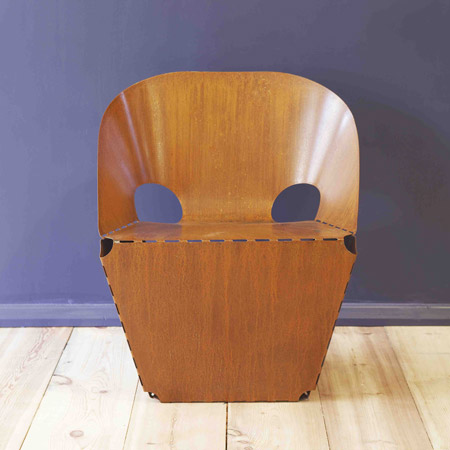 Rusty Sheet Steel Chair by Max Lamb