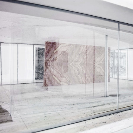Mies van der Rohe Pavilion installation by SANAA