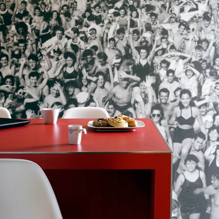 CitizenM is a hotel made of prefabricated room modules at Schiphol Airport, Amsterdam, designed by Dutch architectural firm Concrete.
