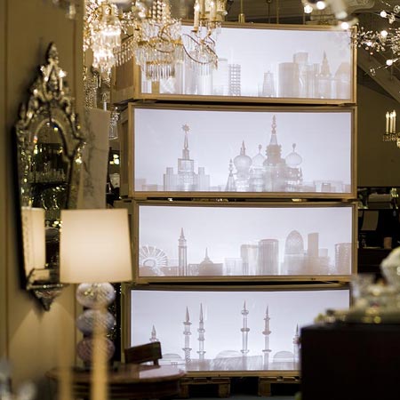 Installation and crystal glasses by Maxim Velčovský for Lobmeyr