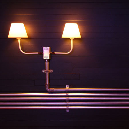 Pipe Light is an installation on an abandoned house in São Paulo, Brazil by French-Brazilian architects Triptyque
