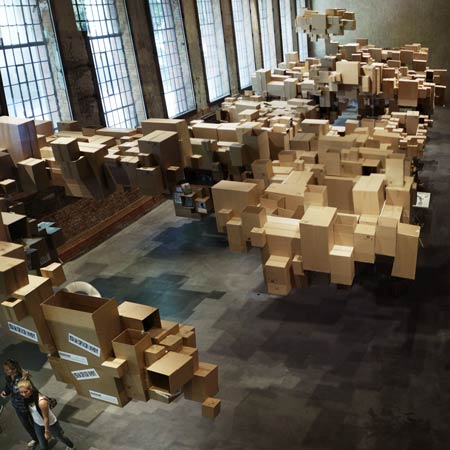 Cardboard Cloud installation by Fantastic Norway