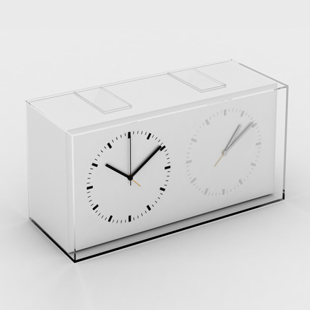 Home Away Dual Time Alarm Clock by Kit Men