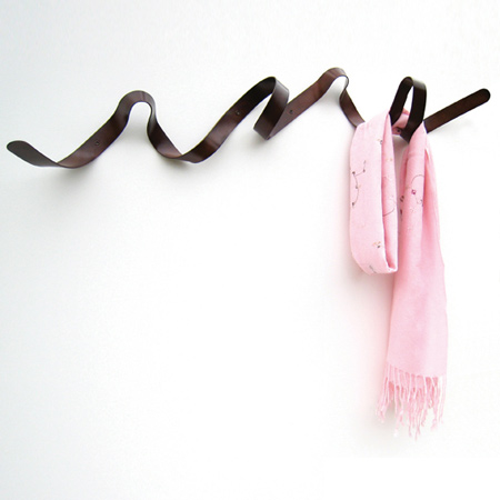 Ribbon coat rack by Hemal Patel