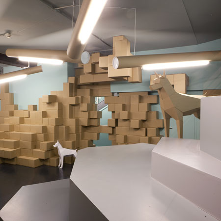 Smithfield menswear cardboard shop by Burnt Toast