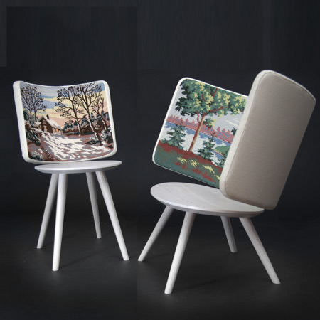 Embroidery Chairs by Johan Lindstén