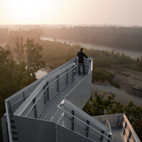 Observation Tower on the River Mur by terrain loenhart mayr Observation Tower on the River Mur by terrain loenhart mayr