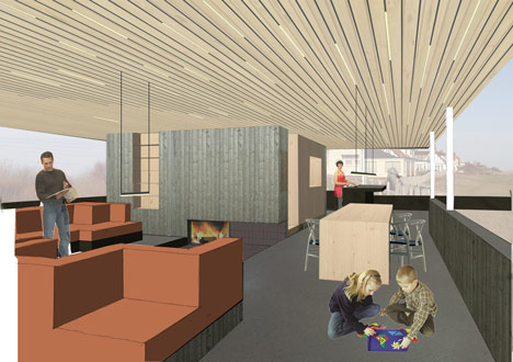 Balancing Barn by MVRDV - living and dining area Balancing Barn by MVRDV - living and dining area