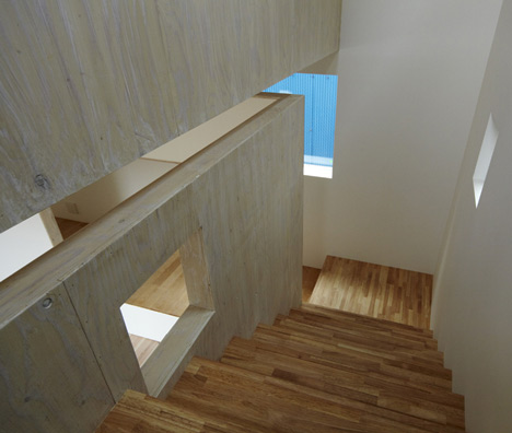 Small House with big Spiral Staircase by Hideshi Abe