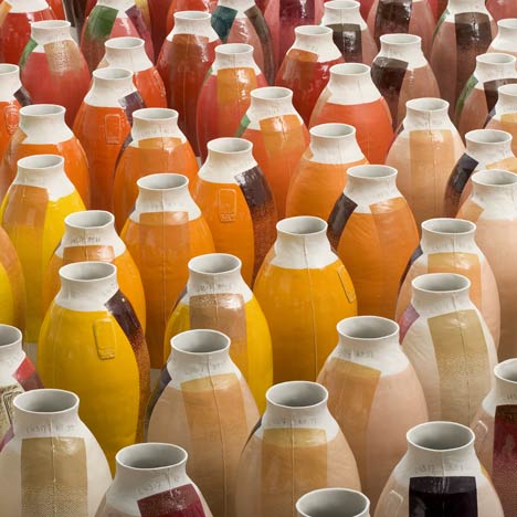 300 Coloured Vases by Hella Jongerius at Museum Boijmans Van Beuningen