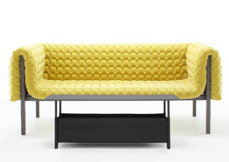 Ruché beds and tables by Inga Sempé for Ligne Roset