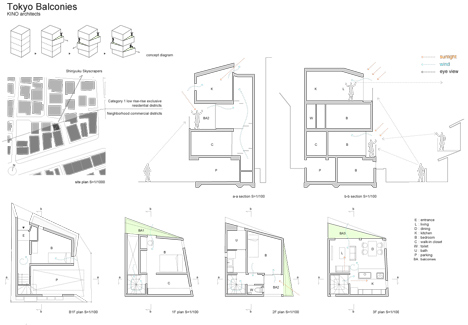 Tokyo-Balconies KINO Architects