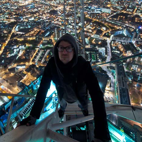Urban explorers climb the Shard