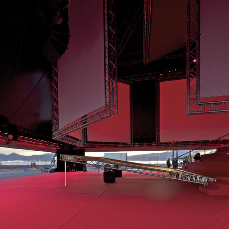 Seven screen pavilion by OMA for Kanye West