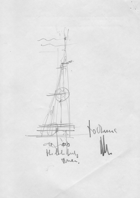 Dezeen_The_Shard_by_Renzo_Piano Sketch of The Shard by Renzo Piano