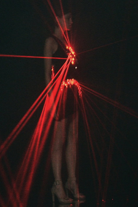 laser dress by Hussein Chalayan laser dress by Hussein Chalayan