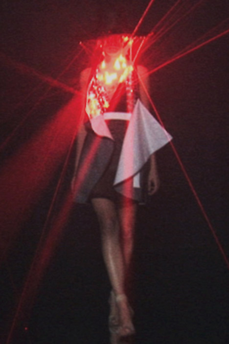 laser dress by Hussein Chalayan laser dress by Hussein Chalayan