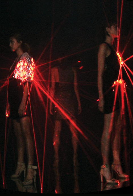 laser dress by Hussein Chalayan laser dress by Hussein Chalayan