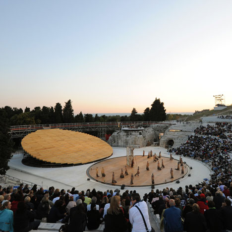 Stage set at the Greek Theatre in Syracuse by OMA