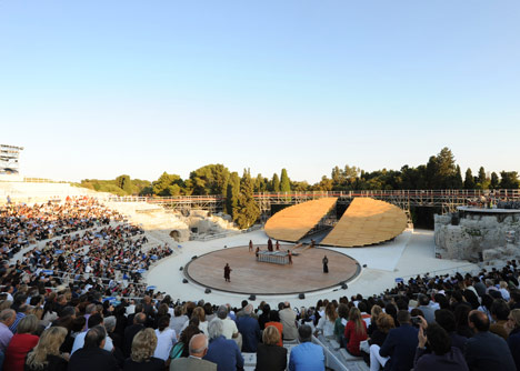 Stage set at the Greek Theatre in Syracuse by OMA Stage set at the Greek Theatre in Syracuse by OMA