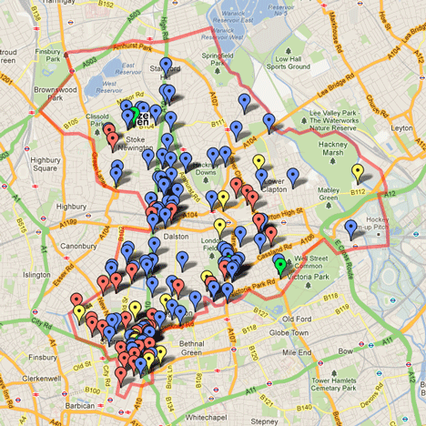 Designed in Hackney map