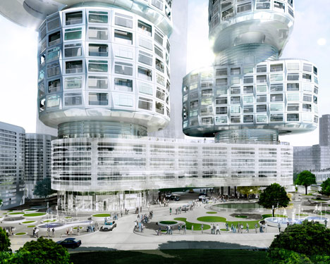 Velo Towers by Asymptote Architecture Velo Towers by Asymptote Architecture