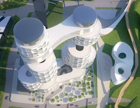 Velo Towers by Asymptote Architecture Velo Towers by Asymptote Architecture