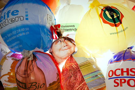 Plastic Garbage Guarding the Museum by Luzinterruptus
