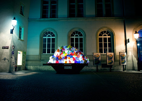 Plastic Garbage Guarding the Museum by Luzinterruptus