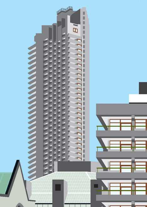 Modernist London Cards and BT Tower print by Stefi Orazi at Dezeen Super Store Modernist London Cards and BT Tower print by Stefi Orazi at Dezeen Super Store