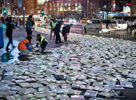 Literature Versus Traffic by Luzinterruptus