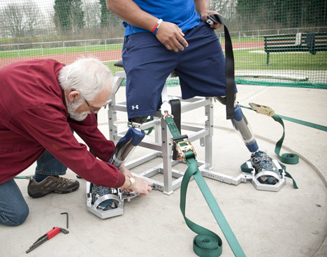 Paralympic design: discus throwing frame by Roger Thorn