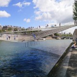 Quivering wire crossing by bureau faceB wins Paris bridge competition
