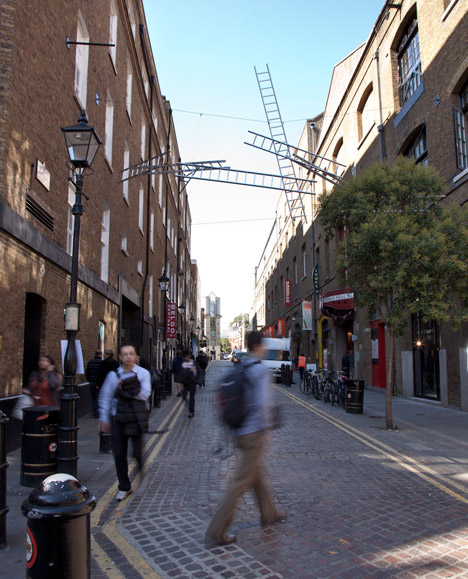 "My ladders provide an imaginative route across the road" - Gitta Gschwentdner "My ladders provide an imaginative route across the road" - Gitta Gschwentdner