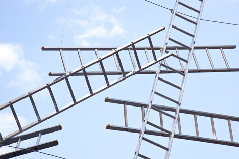 "My ladders provide an imaginative route across the road" - Gitta Gschwentdner "My ladders provide an imaginative route across the road" - Gitta Gschwentdner
