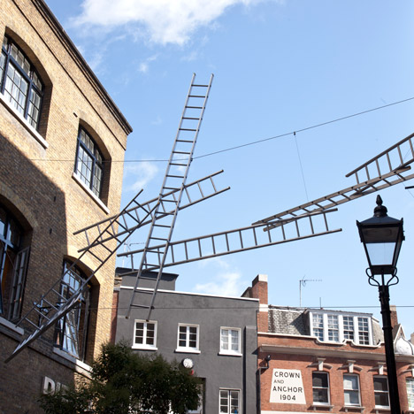 "My ladders provide an imaginative route across the road" - Gitta Gschwentdner "My ladders provide an imaginative route across the road" - Gitta Gschwentdner