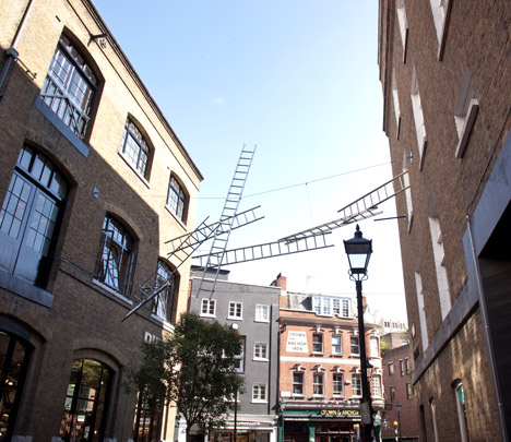 "My ladders provide an imaginative route across the road" - Gitta Gschwentdner "My ladders provide an imaginative route across the road" - Gitta Gschwentdner